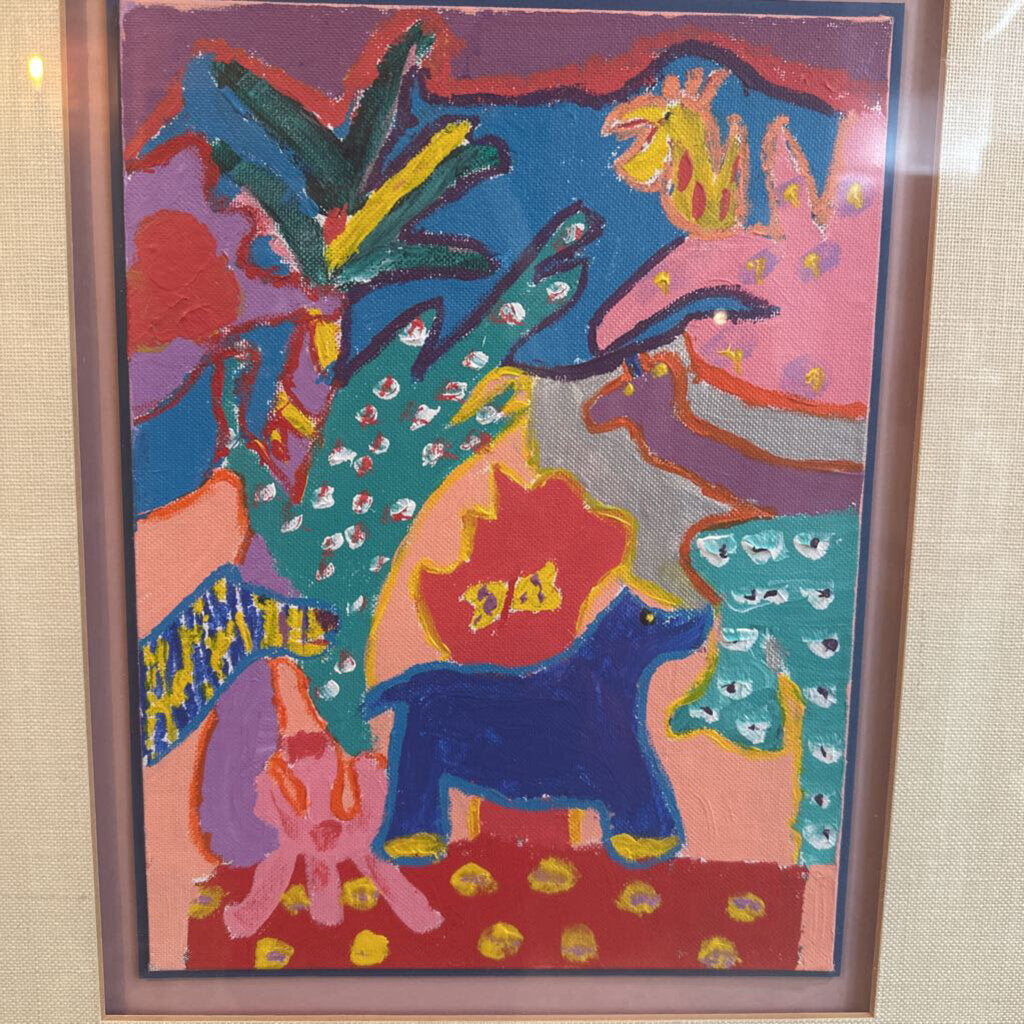 FRAMED ABSTRACT PAINTING ON CANVAS