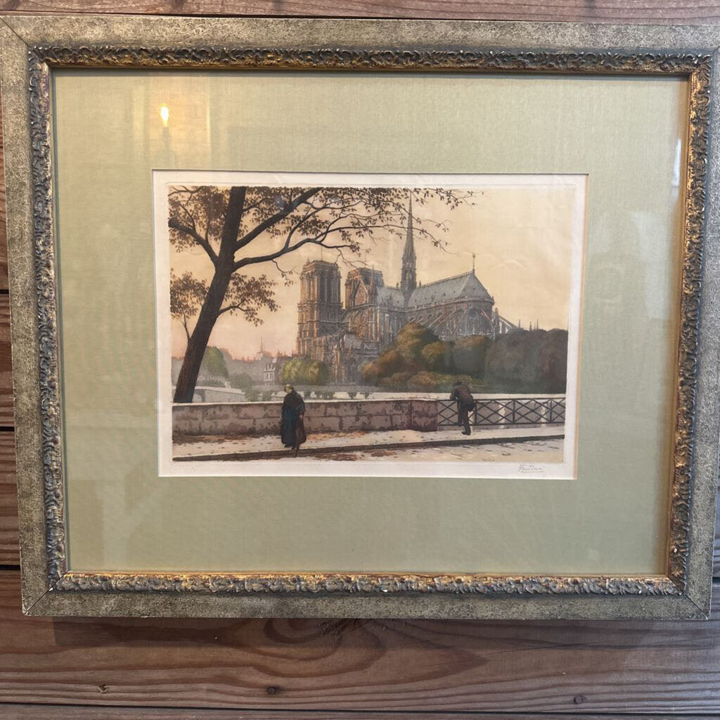 'NOTRE DAME" BY FREDERIC LEVE FRAMED PRINT