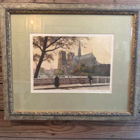 'NOTRE DAME" BY FREDERIC LEVE FRAMED PRINT