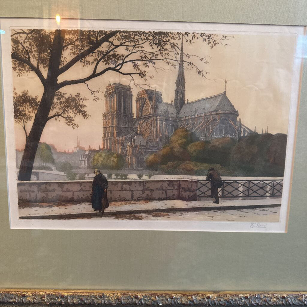 'NOTRE DAME" BY FREDERIC LEVE FRAMED PRINT