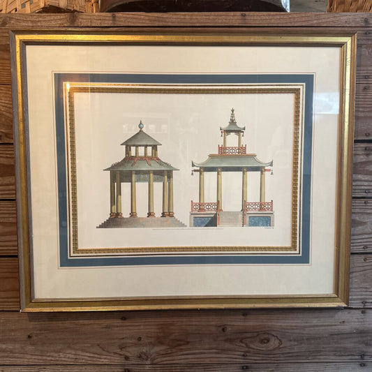 HAND TINTED ARCHITECTURAL ENGRAVING BY PETER FOURDRINIER