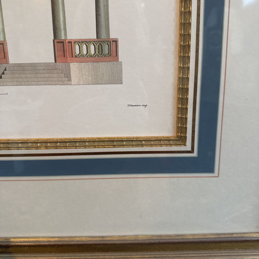 HAND TINTED ARCHITECTURAL ENGRAVING BY PETER FOURDRINIER