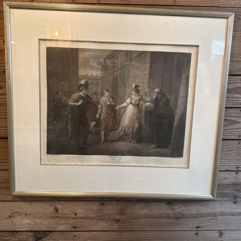 FRAMED SHAKESPEARE'S TWELFTH NIGHT SILVERTINT ETCHING