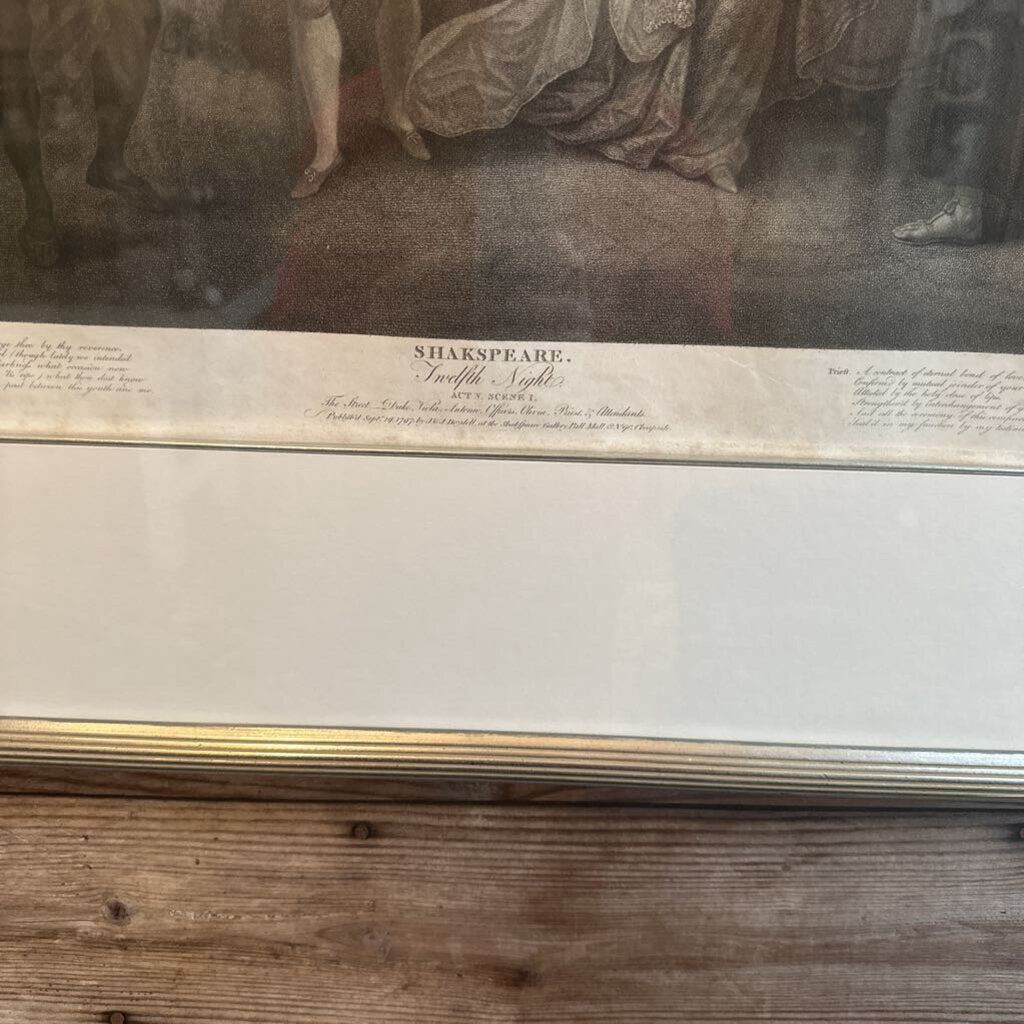 FRAMED SHAKESPEARE'S TWELFTH NIGHT SILVERTINT ETCHING