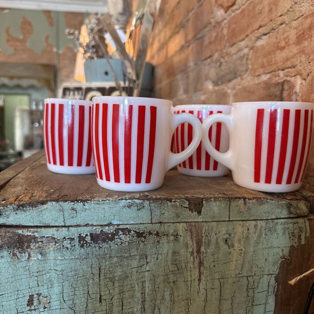 VINTAGE HAZEL ATLAS CANDY STRIPED MUGS