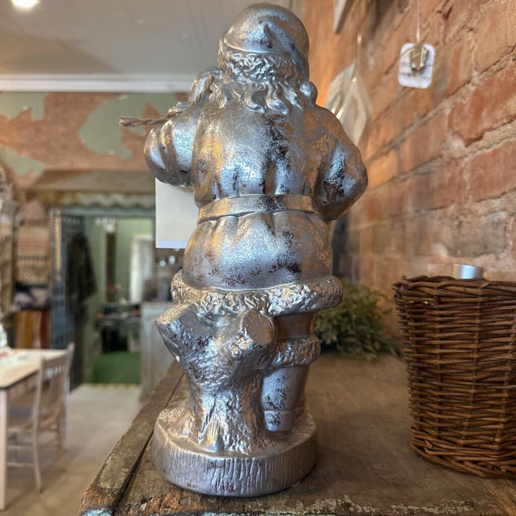 SANTA WITH BOOK CANDLE HOLDER