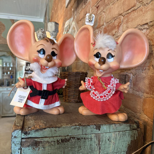 VINTAGE "BIG EAR" CHRISTMAS MICE COIN BANKS