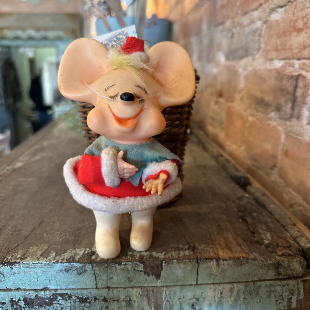 VINTAGE "BIG EAR" CHRISTMAS MOUSE ORNAMENT