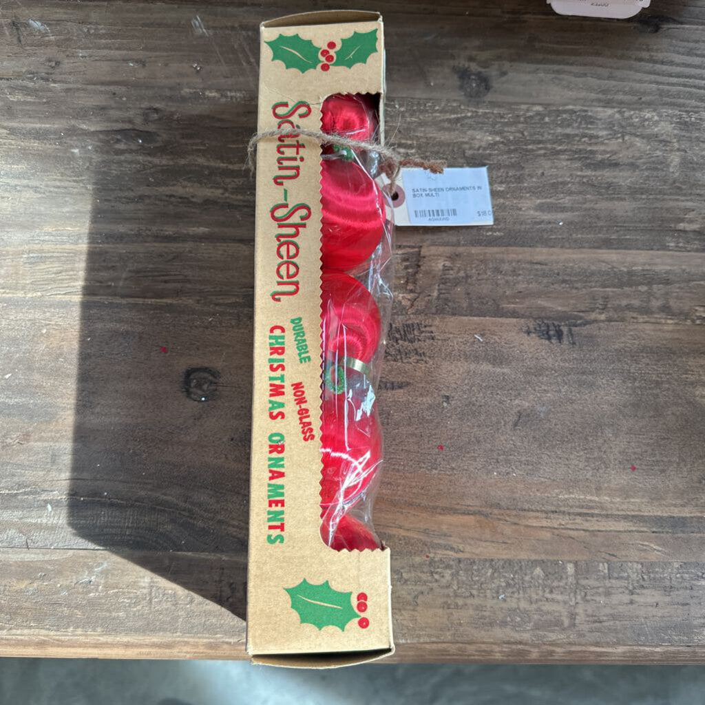 SATIN-SHEEN ORNAMENTS IN BOX