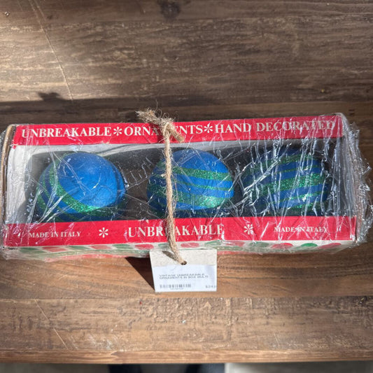 VINTAGE UNBREAKABLE ORNAMENTS IN BOX