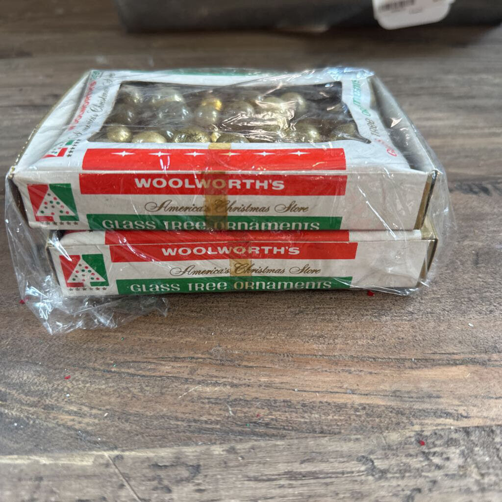 VINTAGE MINI GLASS ORNAMENTS IN BOX