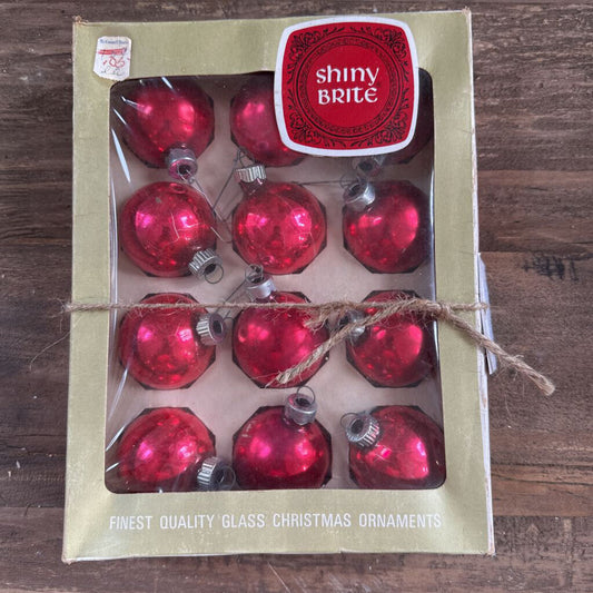 VINTAGE SHINY BRITE ORNAMENTS IN BOX
