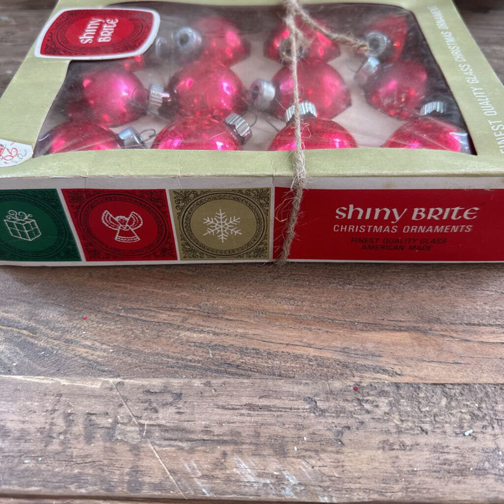 VINTAGE SHINY BRITE ORNAMENTS IN BOX