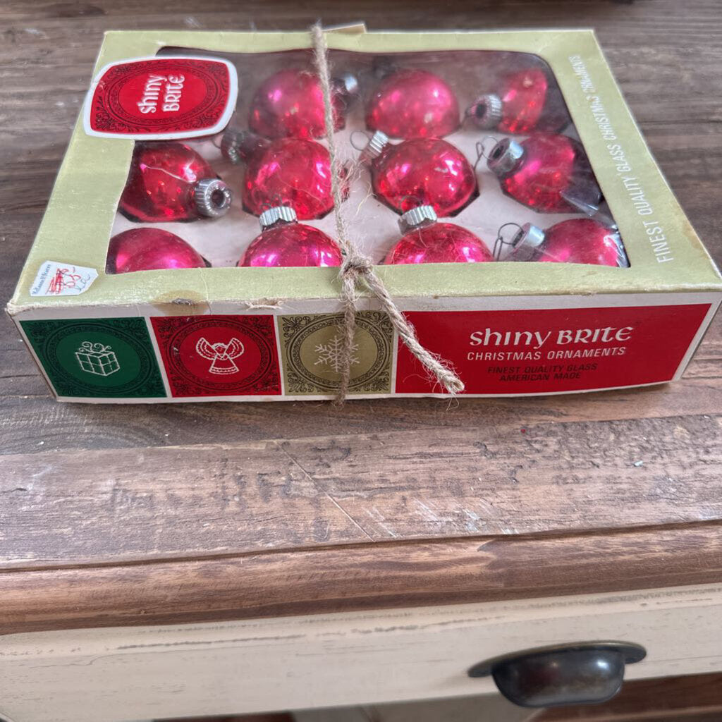VINTAGE SHINY BRITE ORNAMENTS IN BOX