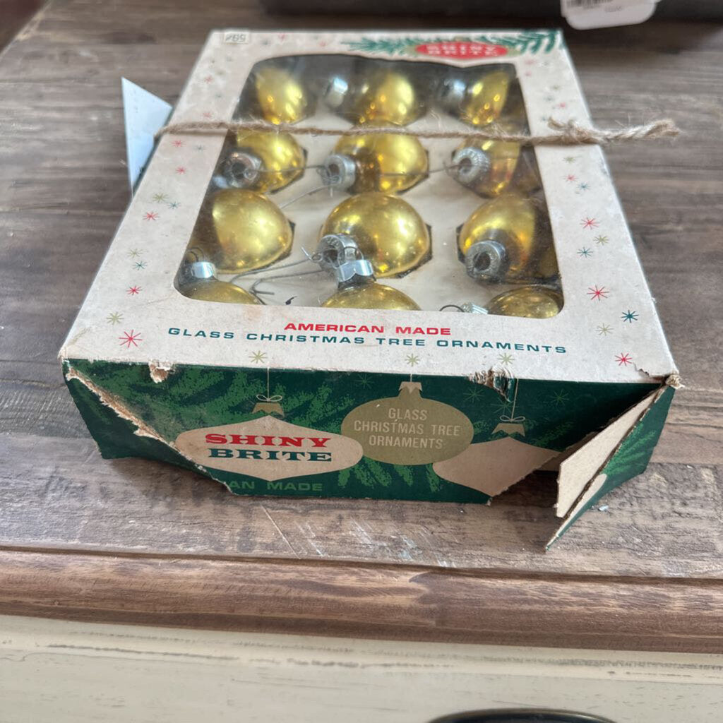 VINTAGE SHINY BRITE ORNAMENTS IN BOX