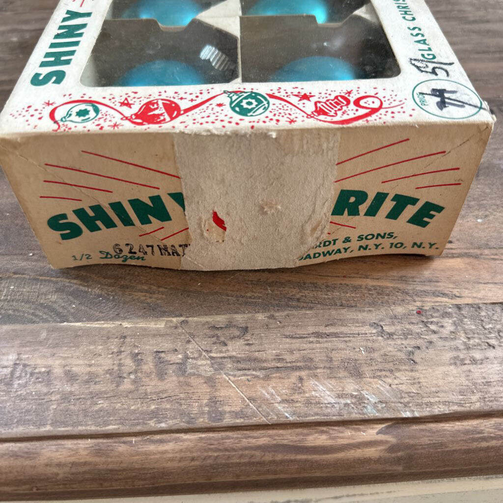 VINTAGE SHINY BRITE ORNAMENTS IN BOX