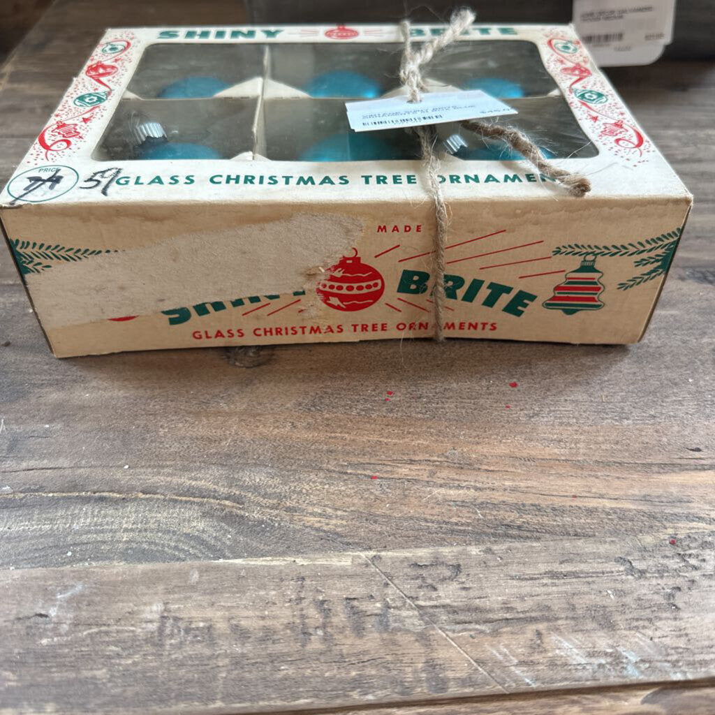 VINTAGE SHINY BRITE ORNAMENTS IN BOX