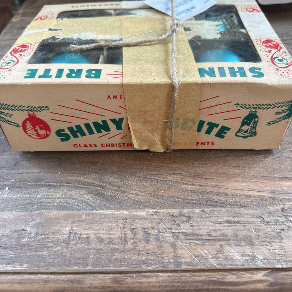 VINTAGE SHINY BRITE ORNAMENTS IN BOX