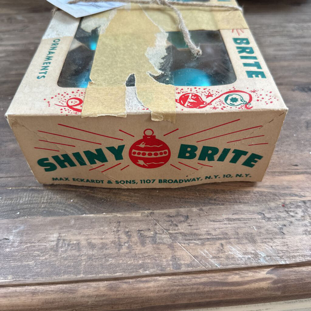 VINTAGE SHINY BRITE ORNAMENTS IN BOX