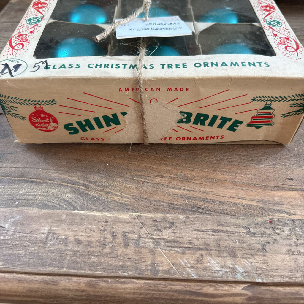 VINTAGE SHINY BRITE ORNAMENTS IN BOX