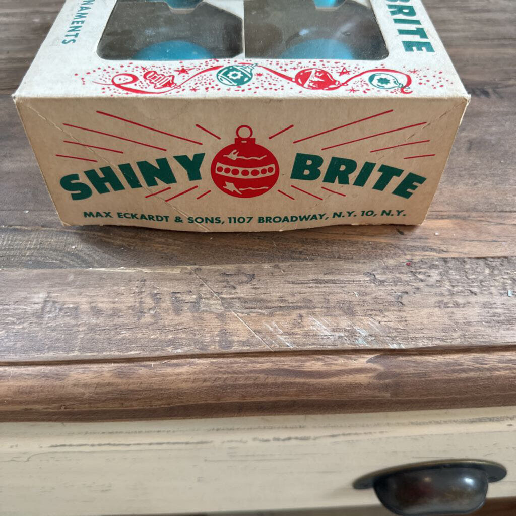 VINTAGE SHINY BRITE ORNAMENTS IN BOX