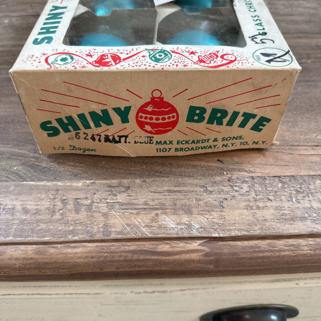 VINTAGE SHINY BRITE ORNAMENTS IN BOX