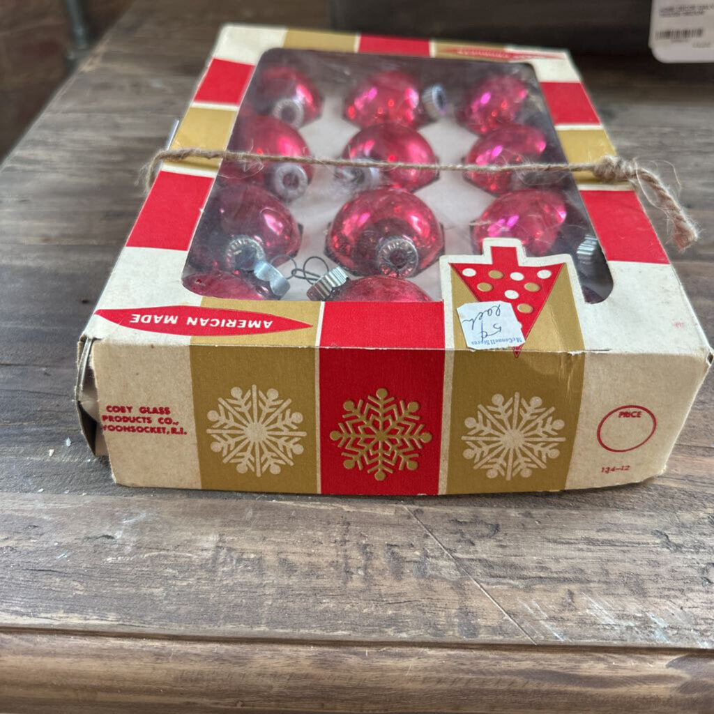 VINTAGE COBY SHINY BRITE ORNAMENTS IN BOX