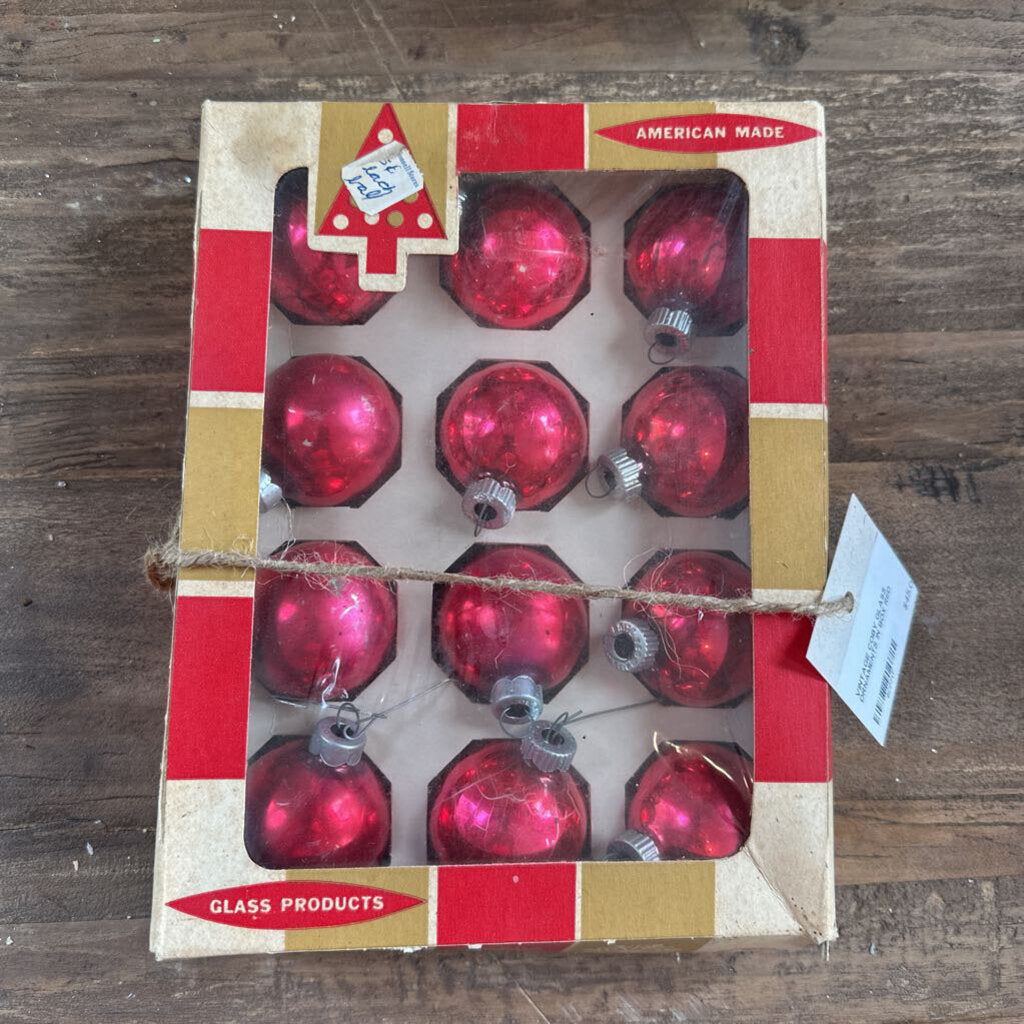 VINTAGE COBY SHINY BRITE ORNAMENTS IN BOX