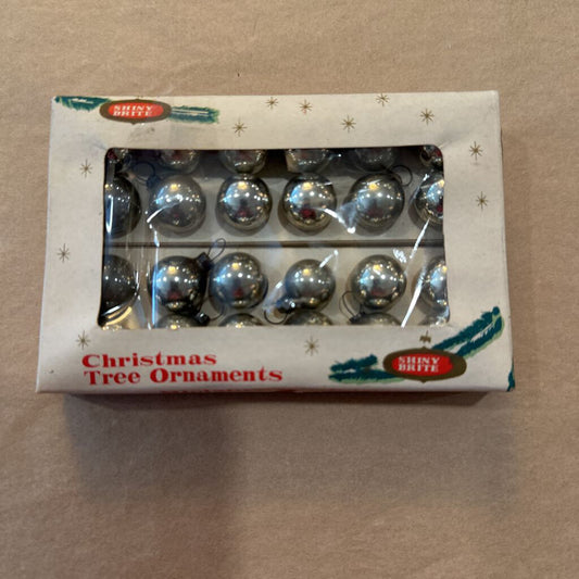 VINTAGE MINI SHINY BRITE ORNAMENTS IN BOX