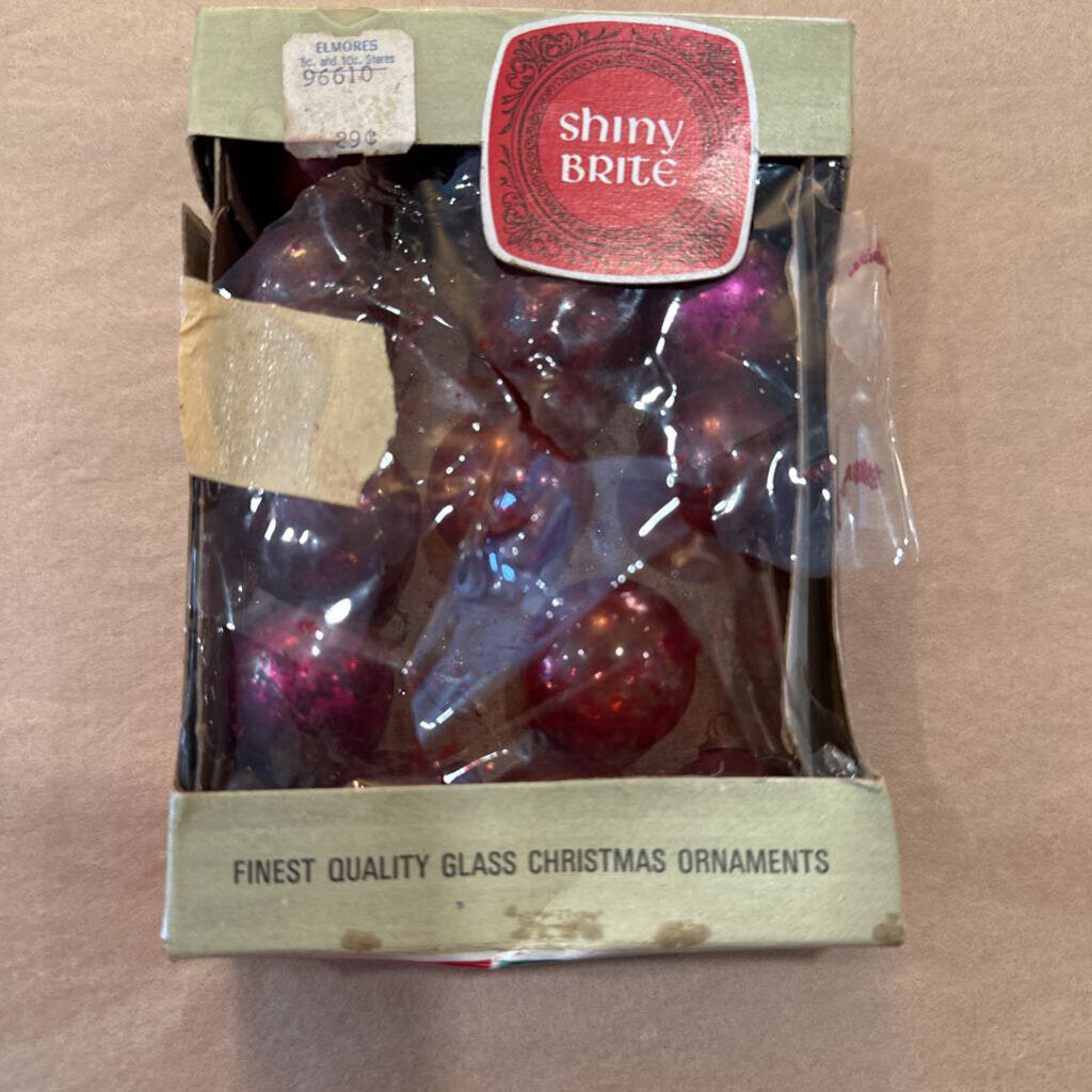 VINTAGE MINI SHINY BRITE ORNAMENTS IN BOX
