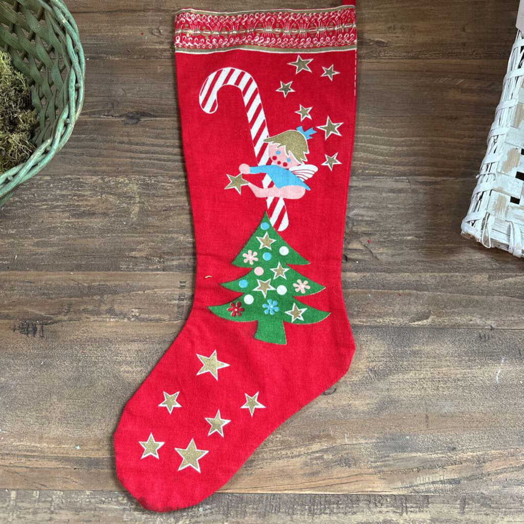VINTAGE "MERRY CHRISTMAS" STOCKING