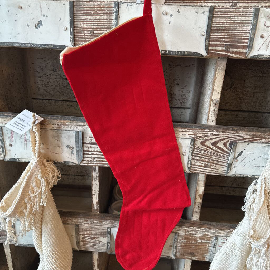 VINTAGE FELT STOCKING WITH SNOWMAN