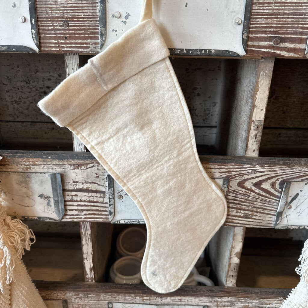 VINTAGE FELT STOCKING WITH RED SNOWMAN