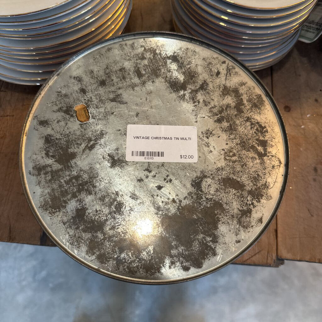 VINTAGE POINSETTIA TIN