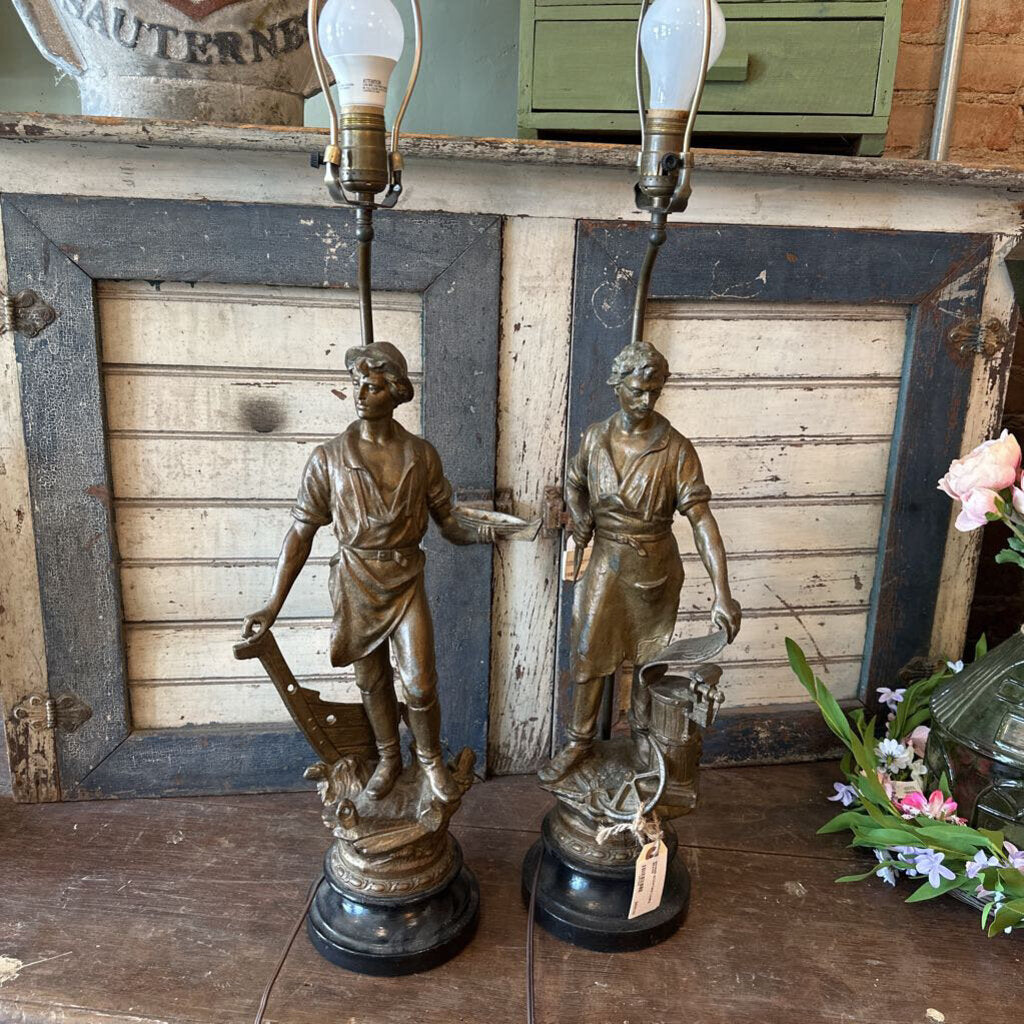 BRONZE SCULPTURE LAMPS