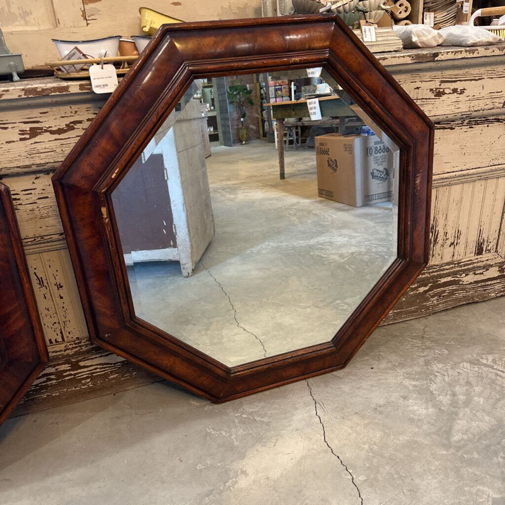 MAHOGANY BEVELED MIRROR