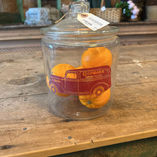 VINTAGE GORDON'S FRESH FOOD JAR WITH LID