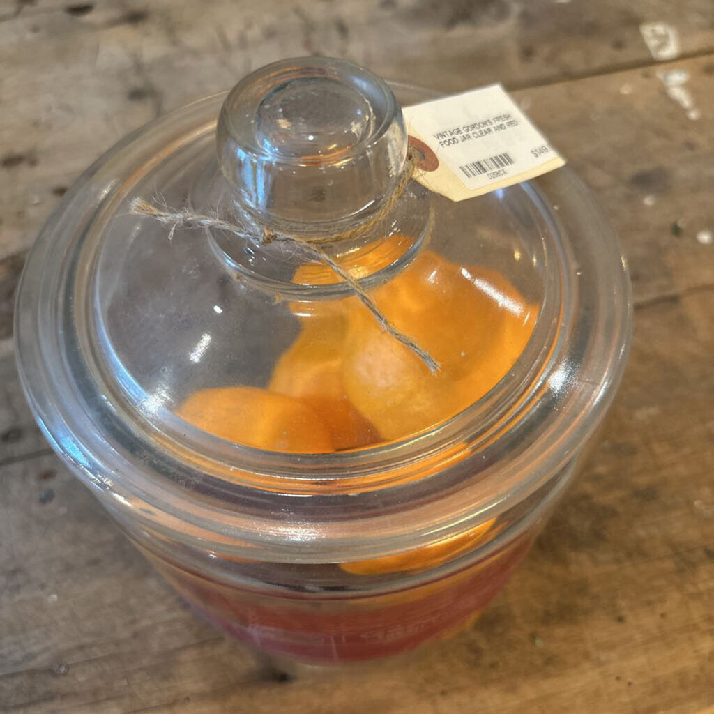 VINTAGE GORDON'S FRESH FOOD JAR WITH LID