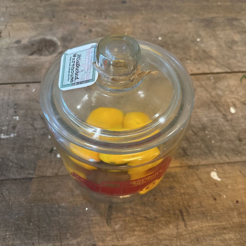 VINTAGE GORDON'S FRESH FOOD JAR WITH LID