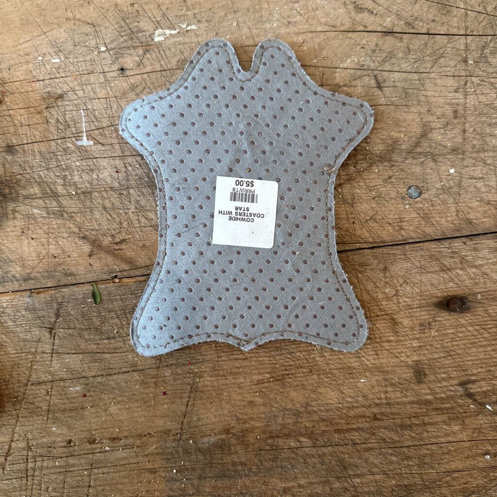 COWHIDE COASTERS WITH STAR