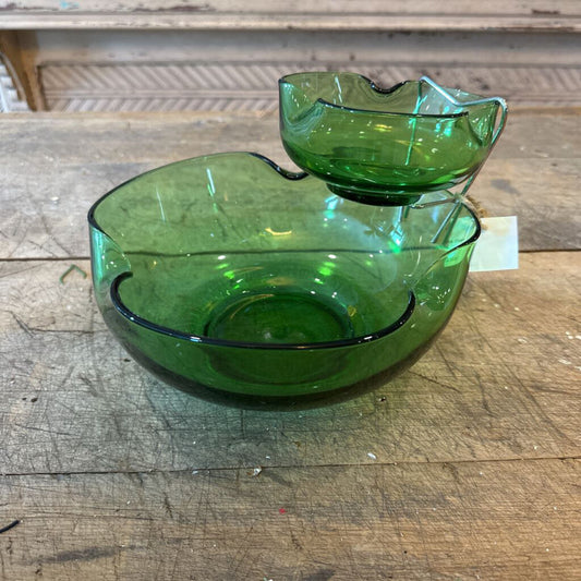 ANCHOR HOCKING GLASS CHIP AND DIP SET