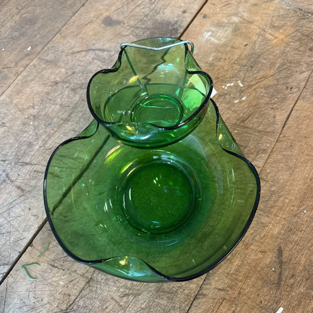 ANCHOR HOCKING GLASS CHIP AND DIP SET