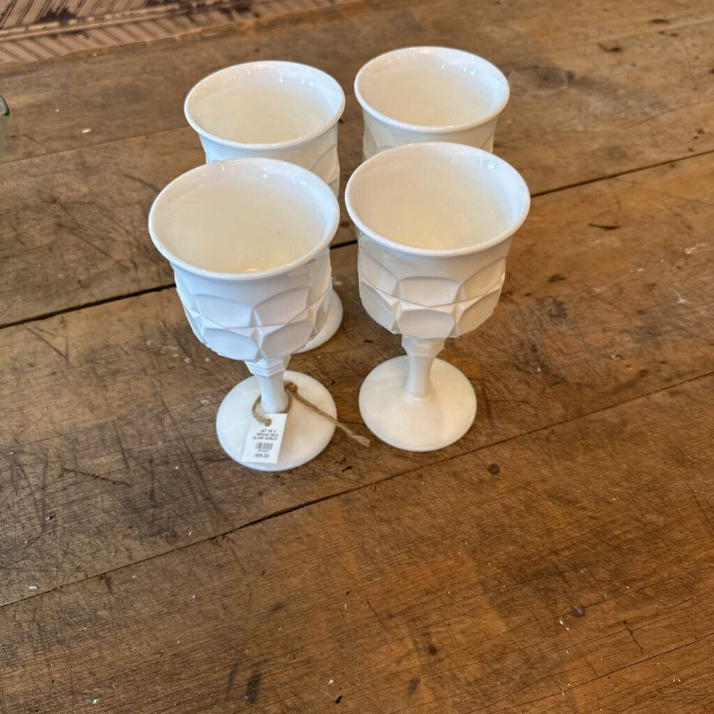 INDIANA MILK GLASS GOBLETS