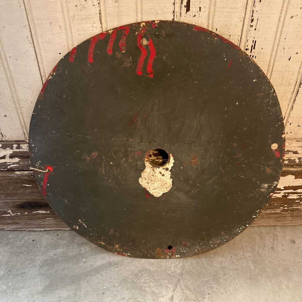 VINTAGE ROUND METAL ARROW SIGN