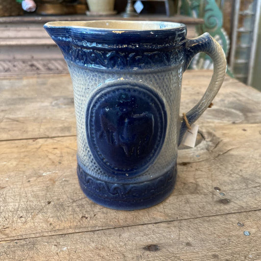 VINTAGE SALT GLAZE COW PITCHER