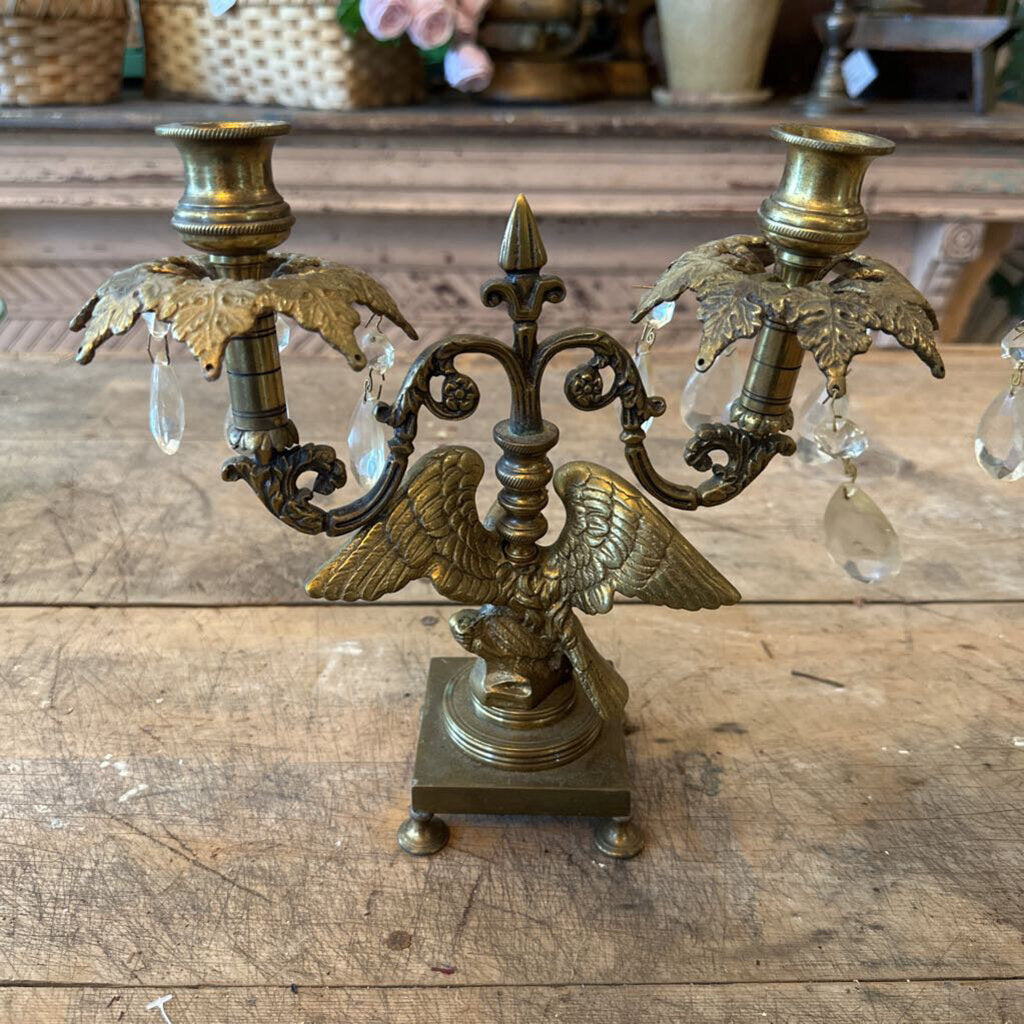 VINTAGE BRASS EAGLE CANDELABRA SET