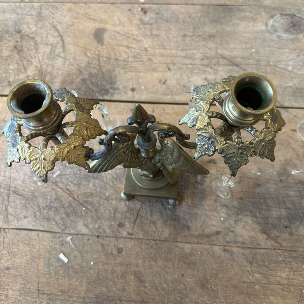 VINTAGE BRASS EAGLE CANDELABRA SET