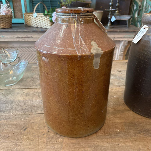 5 GALLON SALT GLAZE JUG WITH LID