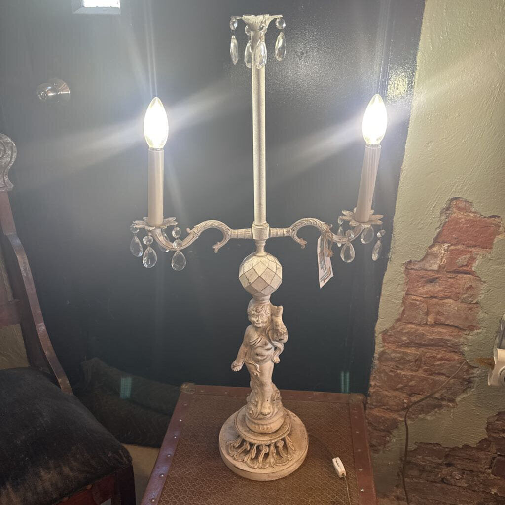 METAL CHERUB LAMP
