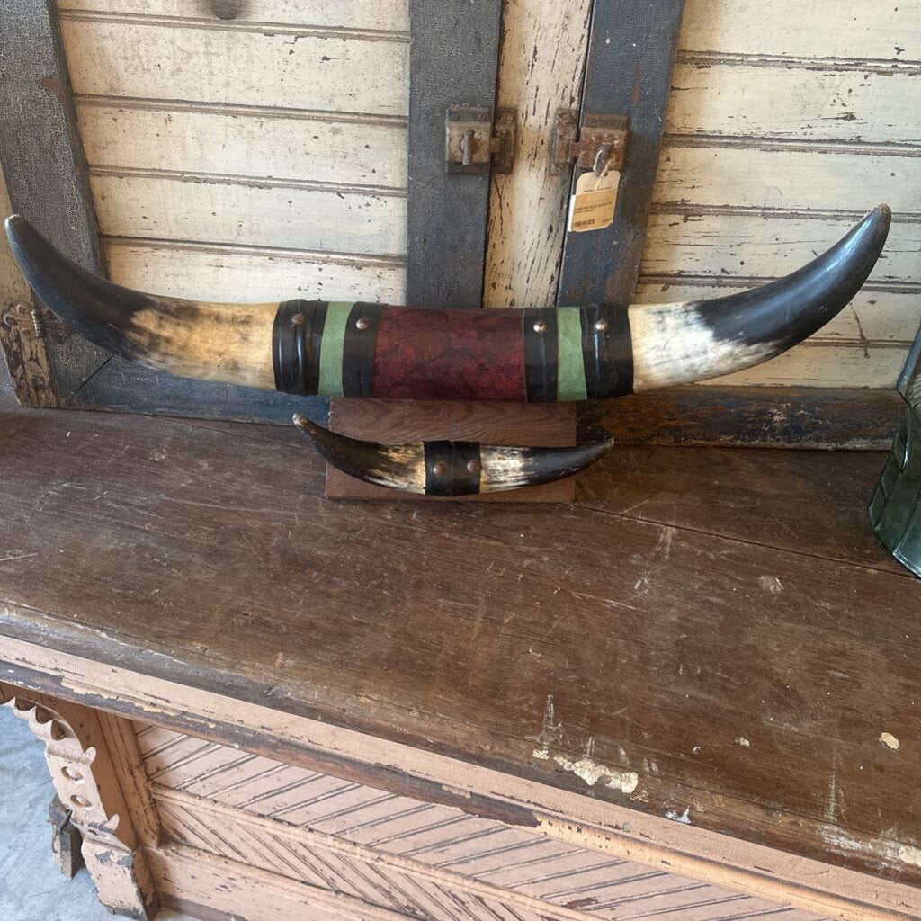 PAIR OF MOUNTED HORNS